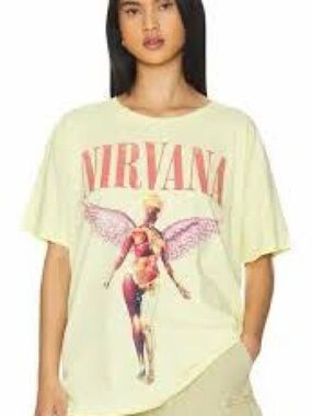 DAYDREAMER Nirvana in Utero Cover Merch Tee in Yellow Size XS Oversized